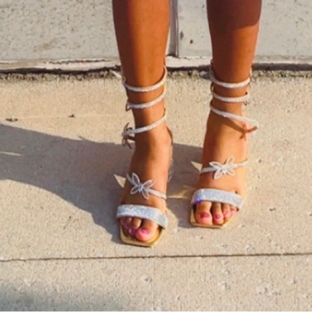 Sparkling gold  Strappy Heels